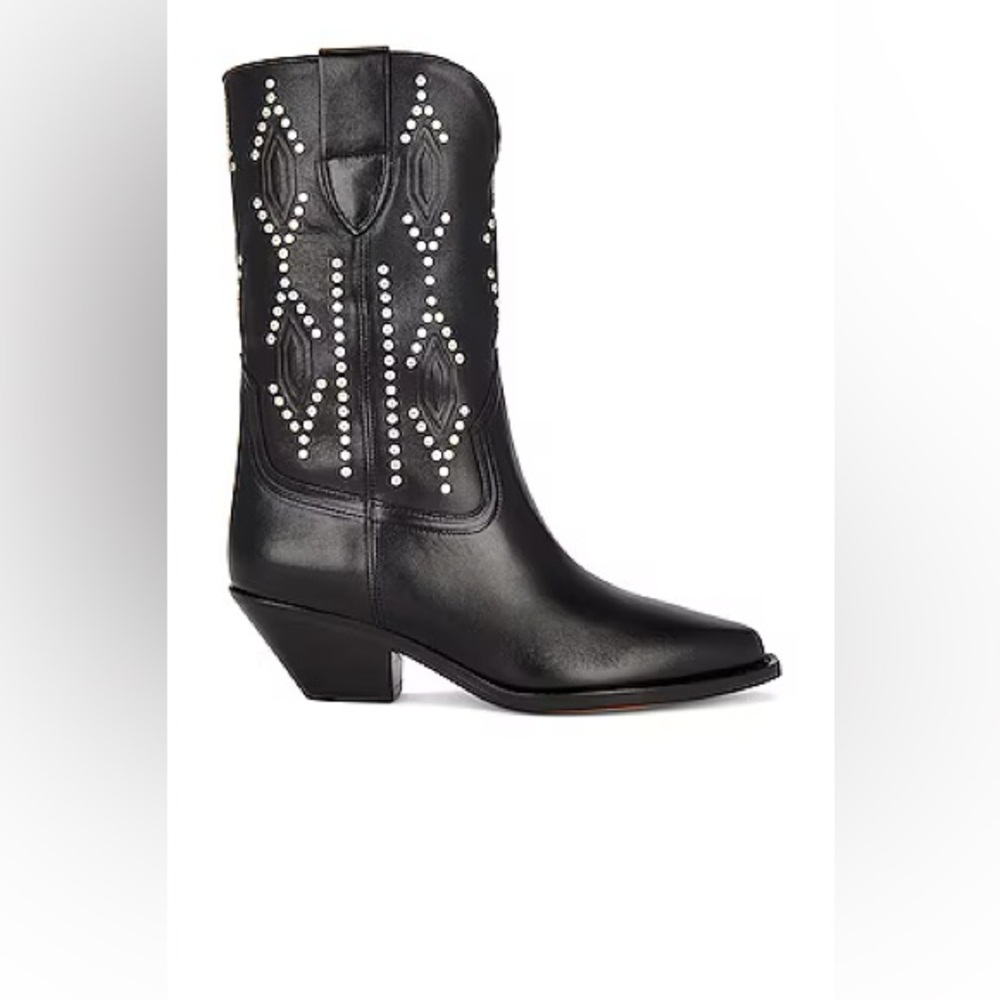 Isabel Marant Dahope embellished leather cowboy boots 37 NIB studded